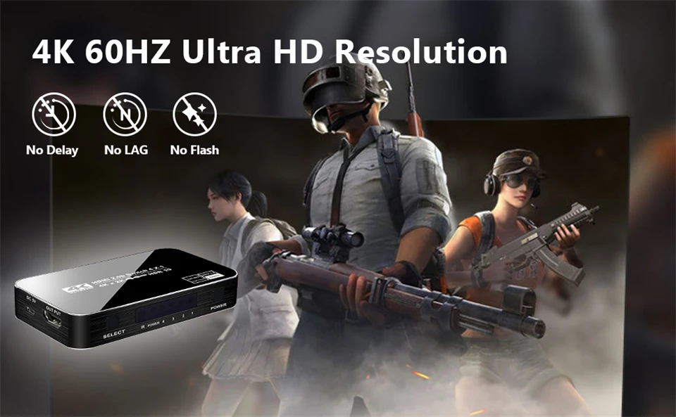 HDMI-compatible Switch 4K Switcher 4 In 1 Out Full HD 1080P Video Cable Splitter
