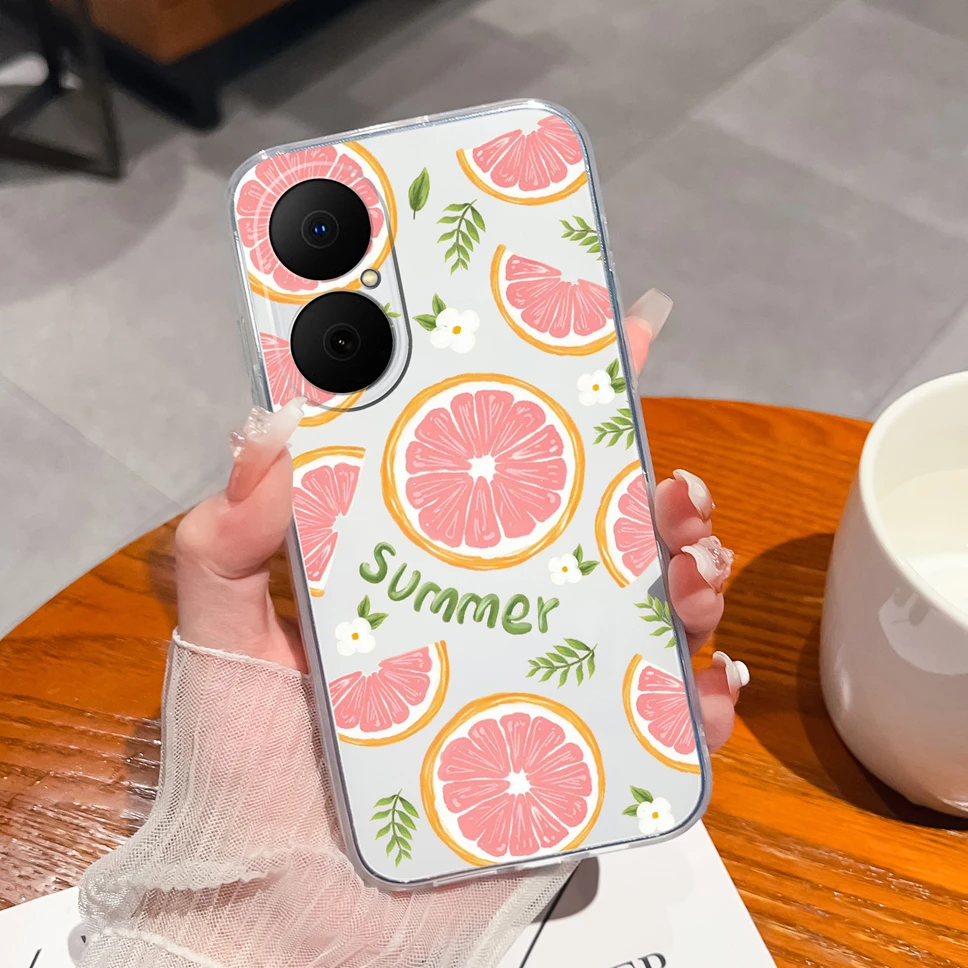 Lovely Flower Bear Transparent Soft TPU Case - Anti-Drop Silicone Back Cover