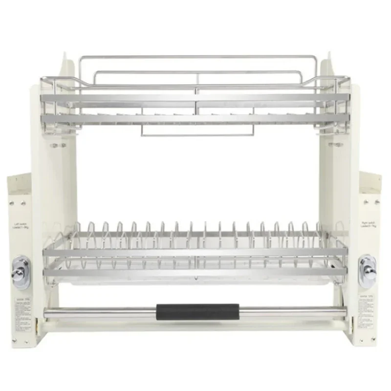Stainless steel dishes lift seasoning pull basket hanging cabinet pull-down cabinet storage dishes
