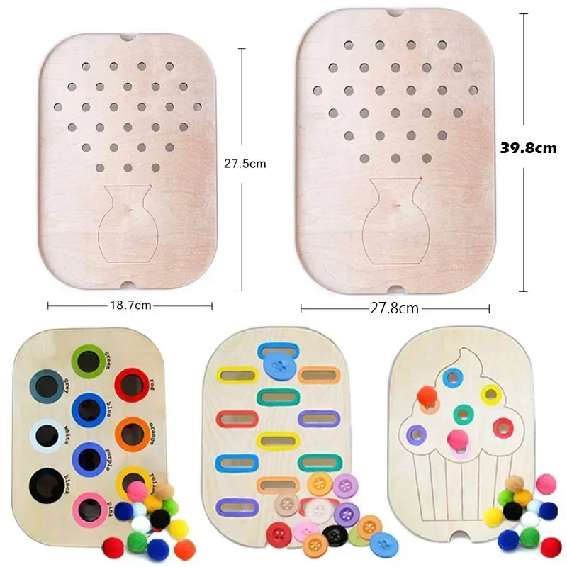 Children's Sensory Tray Table Color Hairball Game Wooden