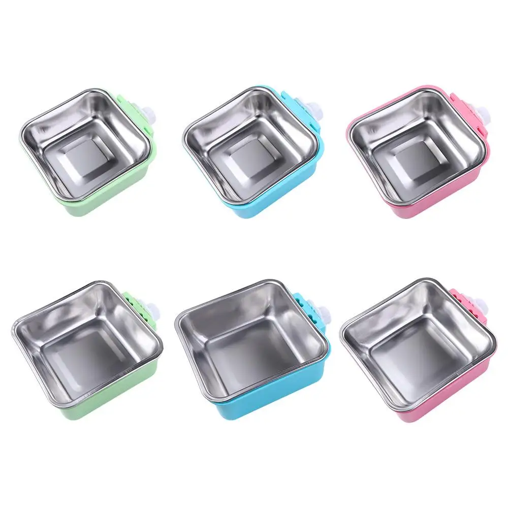 

Пластиковая квадратная миска-Кормушка для еды, из нержавеющей стали