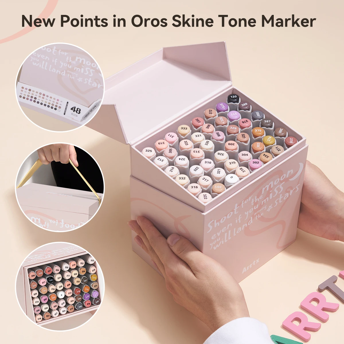 Arrtx 30 Colors Skin Color Acrylic Paint Pens, Skin Tone Paint Markers Paint Pens For Artists Adults Coloring Drawing Brush Tip For Rock Painting~p131148310