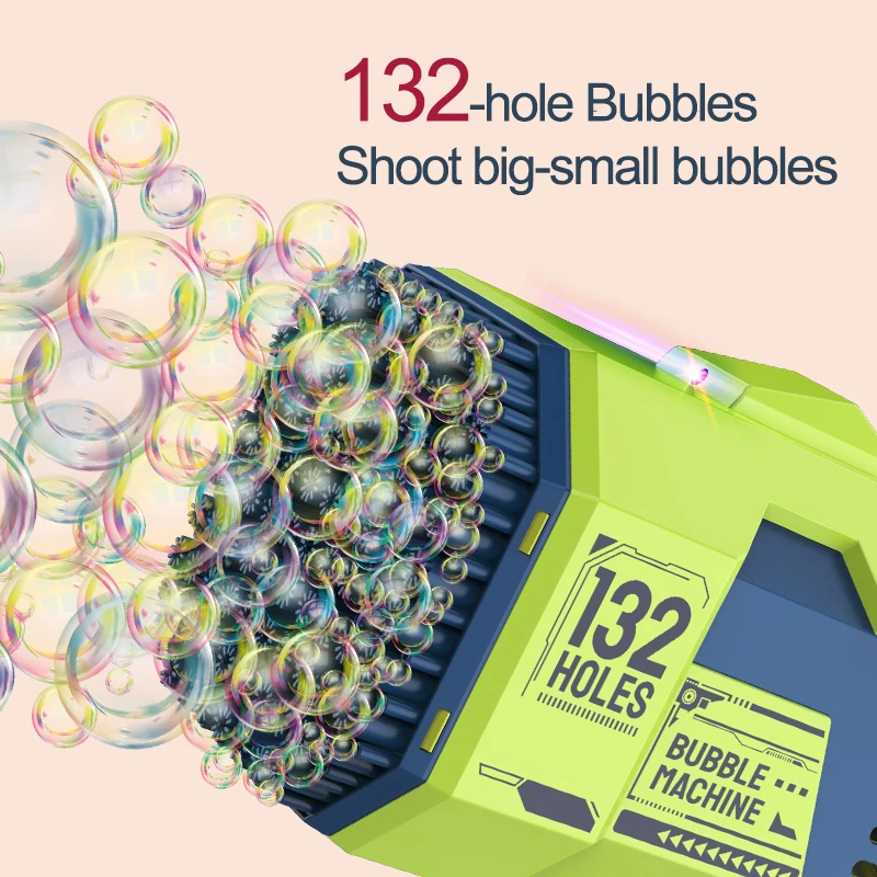 132 Holes Bubble Gun Rocket Soap Bubbles Machine Gun Shape