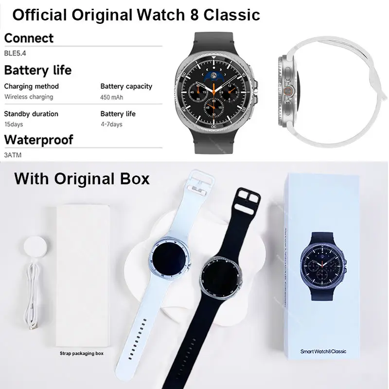 2025 ���ο� ����Ʈ �ð� 8 Ŭ���� 46mm ��Ʈ�� HD ȭ�� ChatGPT GPS NFC ��ħ�� �ð� �������� ��ȭ ��� Smartwatch ���� ����