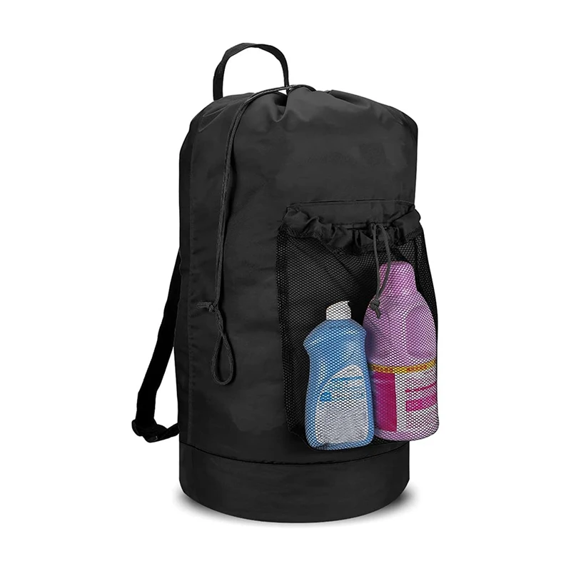 

Laundry Bag With Shoulder Straps And Mesh Pocket Laundry Backpack Large Portable Laundry Hamper For College Laundromat-FS-PHFU