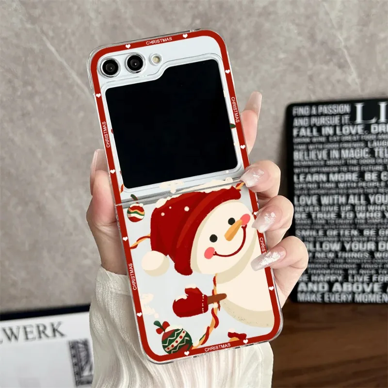 Luxury Cartoon Christmas Phone Case - Transparent Santa Design Hard Cover
