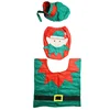 3Pcs/Set New Year Toilet Set Christmas Elf Lavatory Decoration Tissue Cover Toilets Lid Floor Mat Household Festival Supplies 1