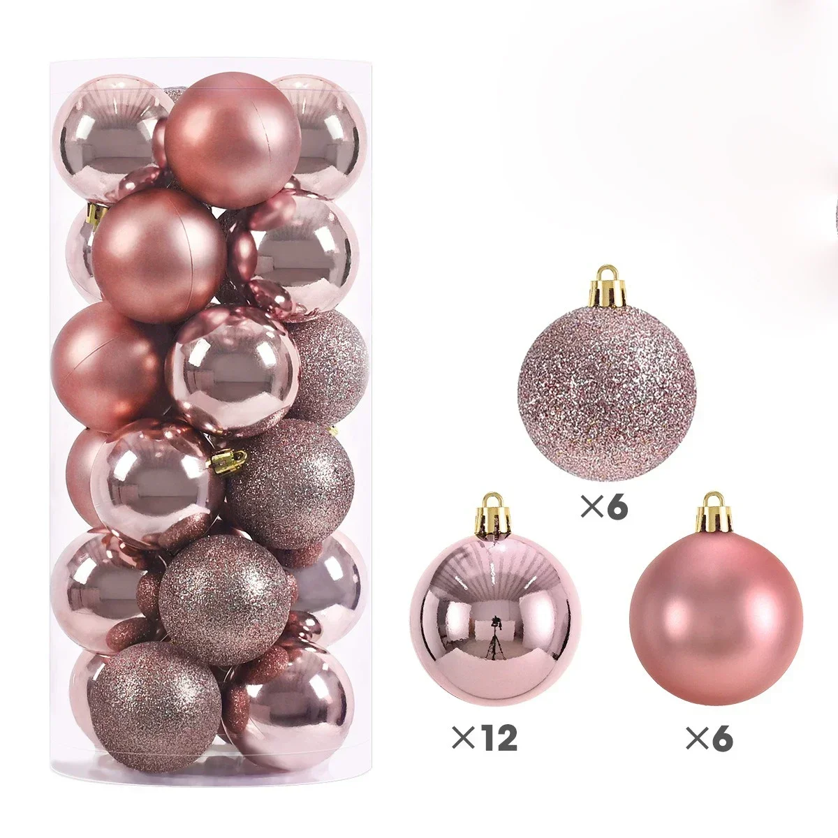 thumbnail image 1 of 24 bolas navideñas de 6 cm para colgar en el árbol de Navidad, para decoración de fiestas en el hogar, Año Nuevo 2025, 1 of 5