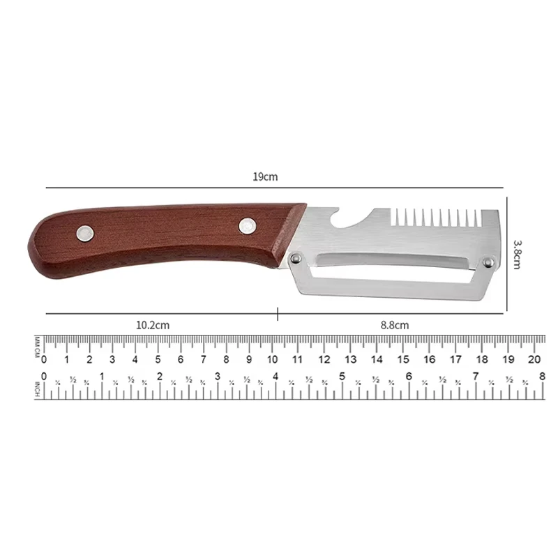 Durable Smooth Stainless Steel Peeler Wooden Handle Multifunctional Professional Kitchen Tool for Daily Fruit Veg Vegetable Cook 6
