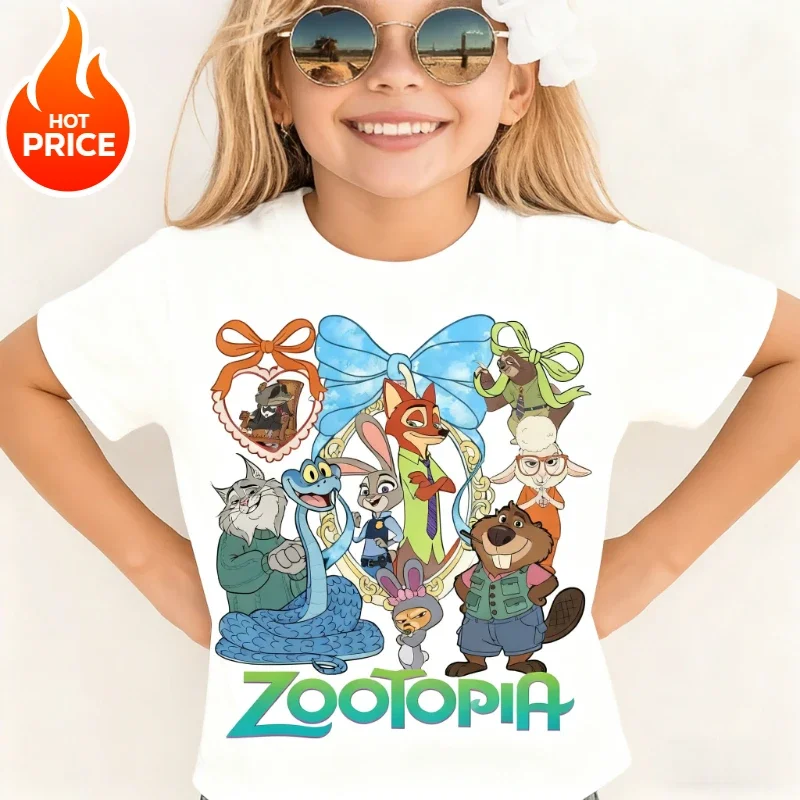 Crazy Town 2 Nick Judy 디즈니 소년 소녀 새 여름 티셔츠 캐주얼 아동용 순수 코튼 반팔 셔츠