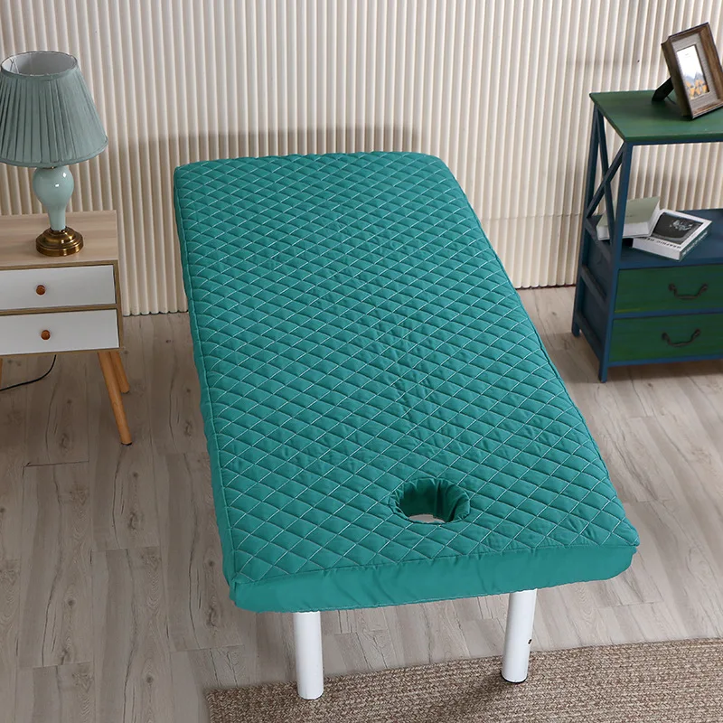 Solid Thicken Beauty Salon Massage Table Fitted Bed Sheet Skin-Friendly Massage SPA  Bed Cover anti-slip Bedspread with Hole 6