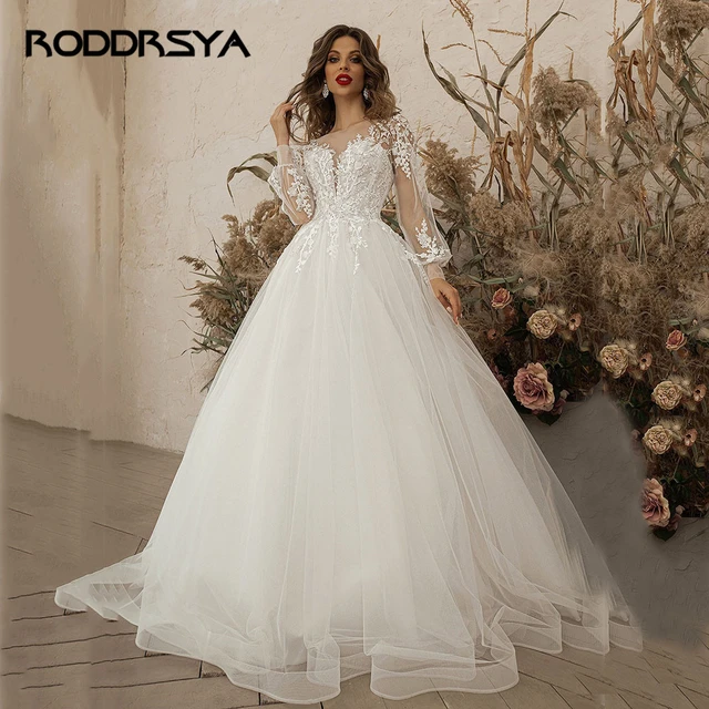 Vestido de noiva de renda e tule, vestido de noiva princesa, feito sob  medida, 2023 - AliExpress