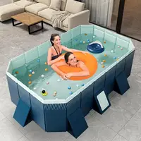 Piscine pliante non gonflable, installation facile, piscine familiale en PVC épaissi, jouet d'extérieur 2