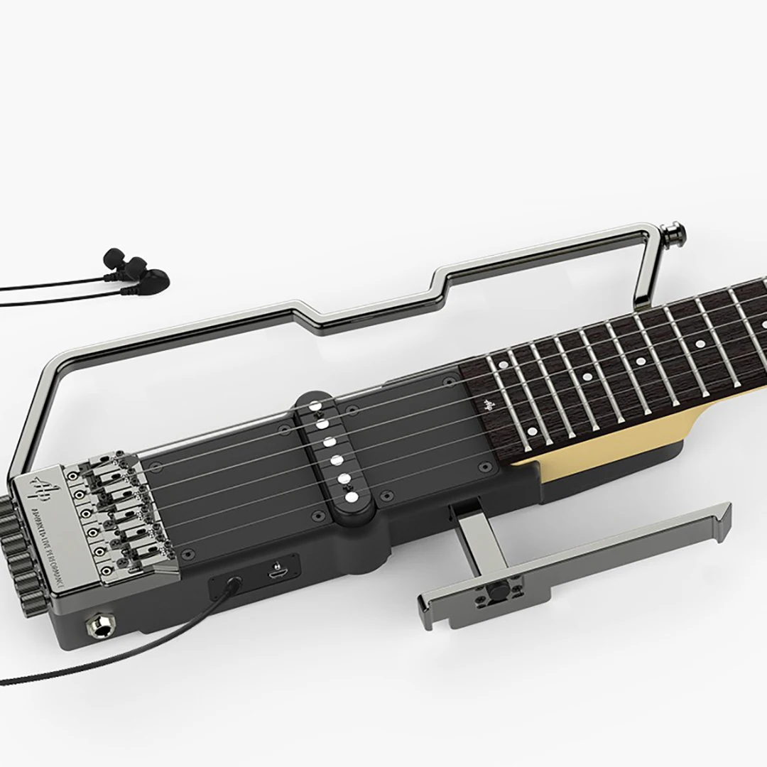 アルミ合金製エレキギター,透明,F-ST,サイレント,折りたたみ式