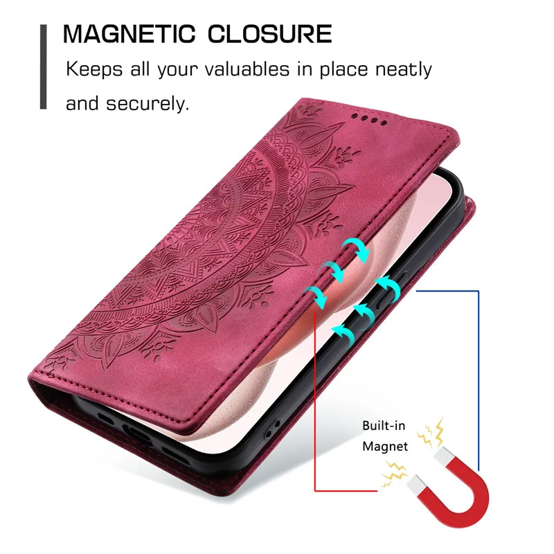 Luxurious Leather Flip Cover Wallet with Totem Design