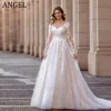 ANGEL A-Line V-Neck Exquisite Wedding Dresses 2025 Customized Tulle Bridal Gowns Lace Appliques Zipper Vestidos de Novia Boda 1
