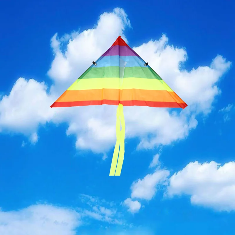 New Colorful Rainbow Kite Outdoor Kites Flying Toys Kite For Children Kids With 60M String Outdoor Fun Sports Kites Toys