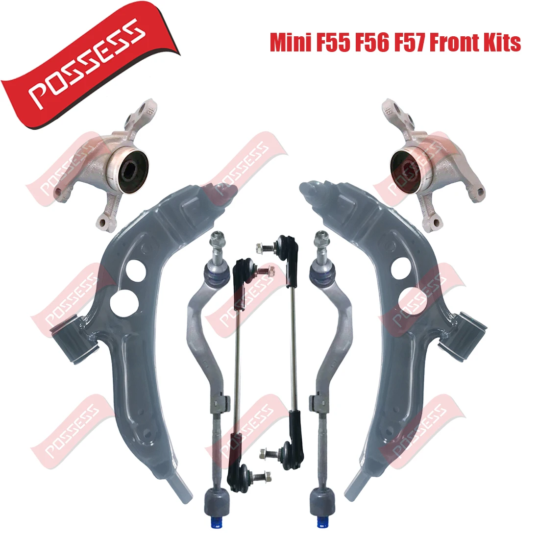 

8 Pieces Front Axle Suspension Control Arm Ball Joint Stabilizer Link Tie Rod End Kits For Mini F55 F56 F57 Mini One Mini Cooper