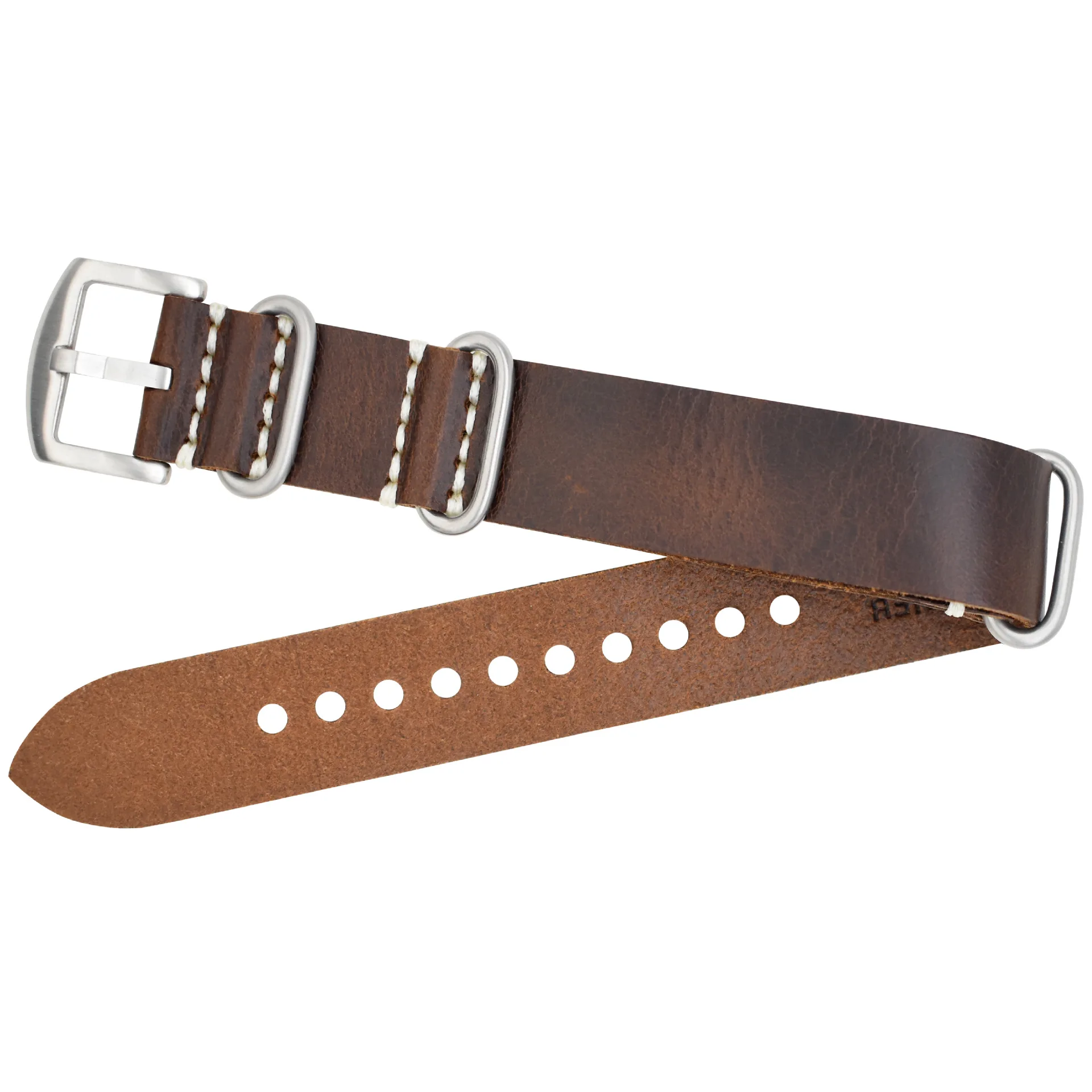 Premium Cracked Leather Cowhide NATO Watch Strap - Long