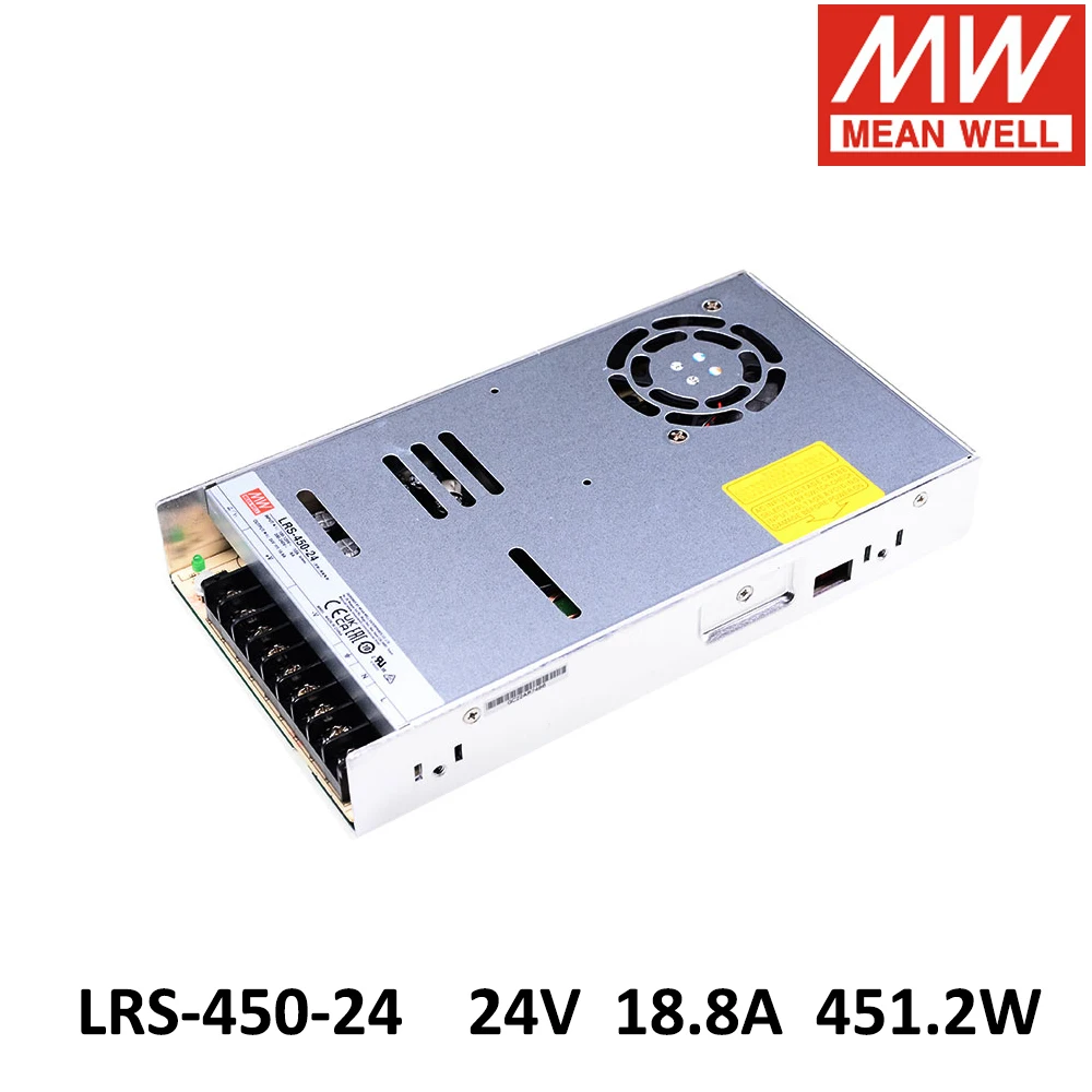 Mean Well LRS-450-24 110/220V AC DC 24V 18.8A 451.2W 단일 출력 산업용 스위칭 전원 공급 장치 Meanwell 드라이버