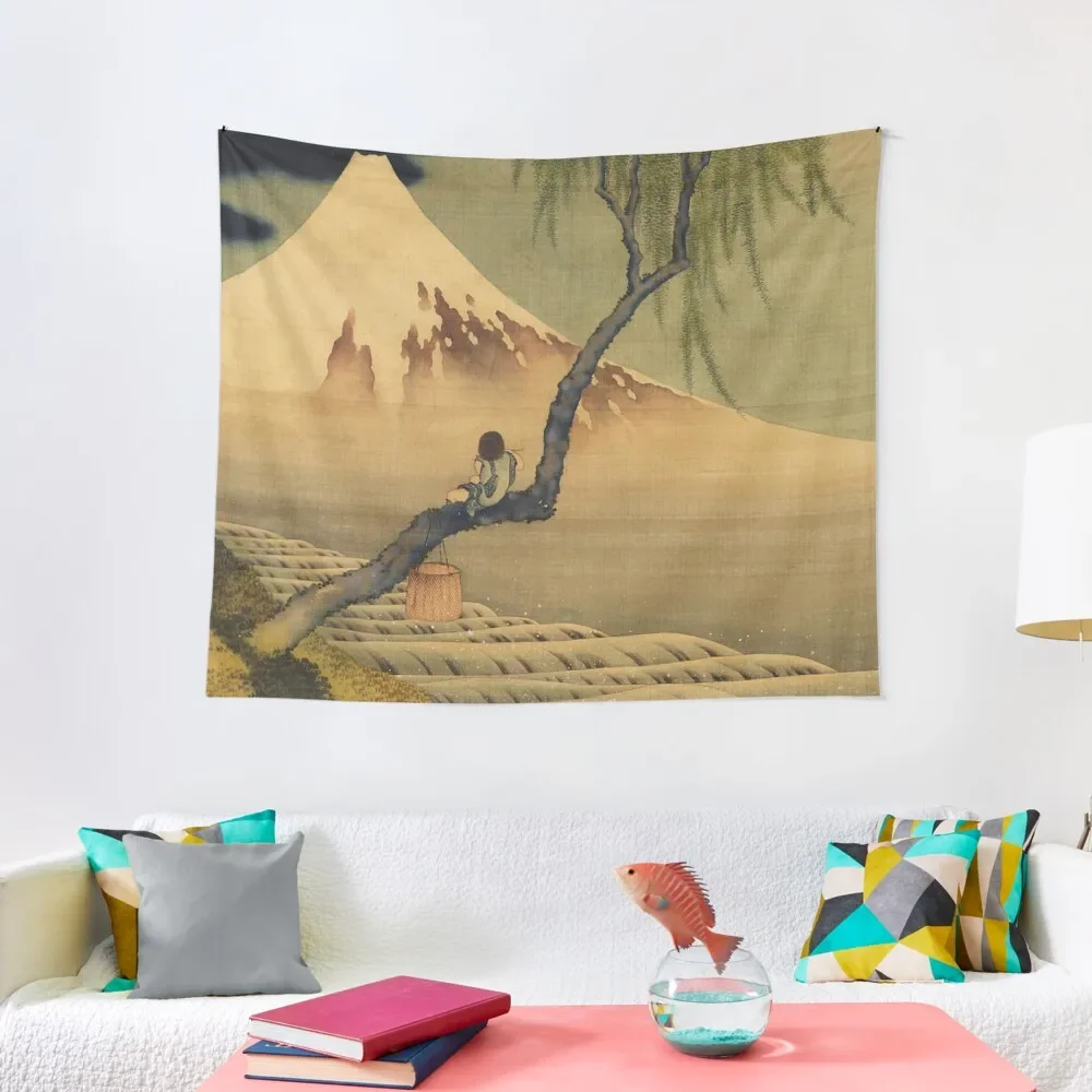 

Katsushika Hokusai Boy Viewing Mount Fuji Classic Japanese Painting Tapestry Bedrooms Decor Hanging Wall Tapestry