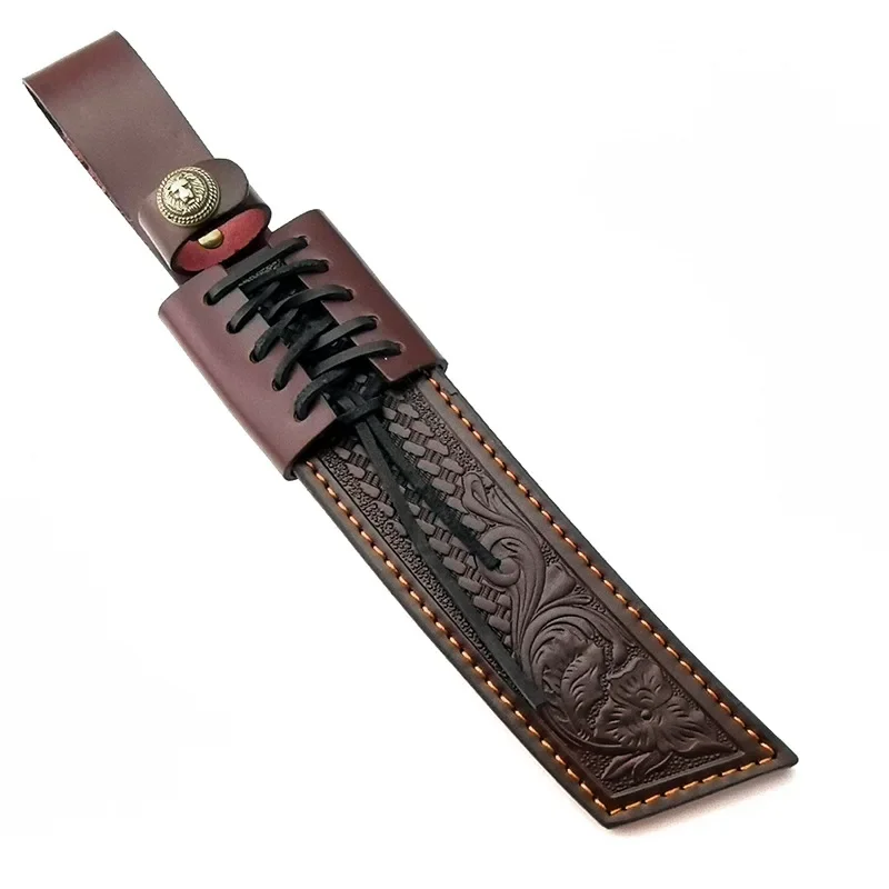 Swayboo Outdoor Hunting Knife Leather Cover Home DIY Accessories Handmade Cowhide Leather Sheath For Fixed Blade Knife Storage 5