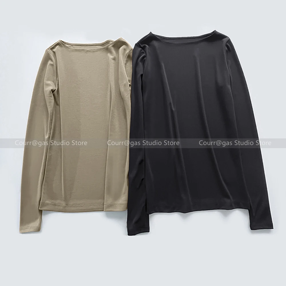 

Early autumn new ~ Swedish niche wind simple high-level sense of Slim versatile comfortable soft elastic long-sleeved T-shirt