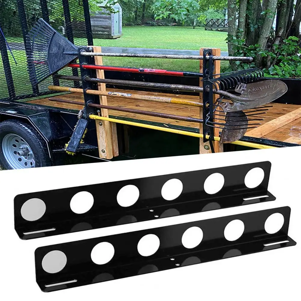 Porte-outils Pour Remorque/camion LAMBO | Support 6 Outils | En Acier Revêtu Noir | Montage Facile | Pour Pelle, Râteau, Houe...