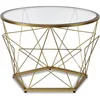 Round  Coffee Tables,Glass Coffee Table,Metal End Tables for Living Room 4