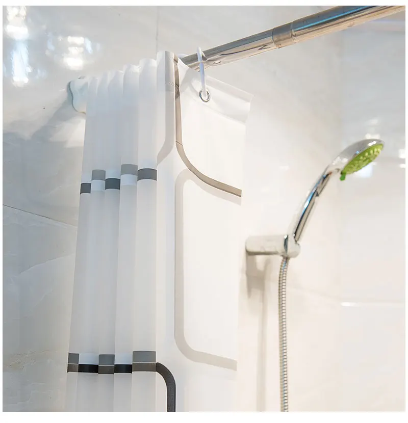 Waterproof Mildew-Resistant Modern Printed Shower Curtain with Hooks