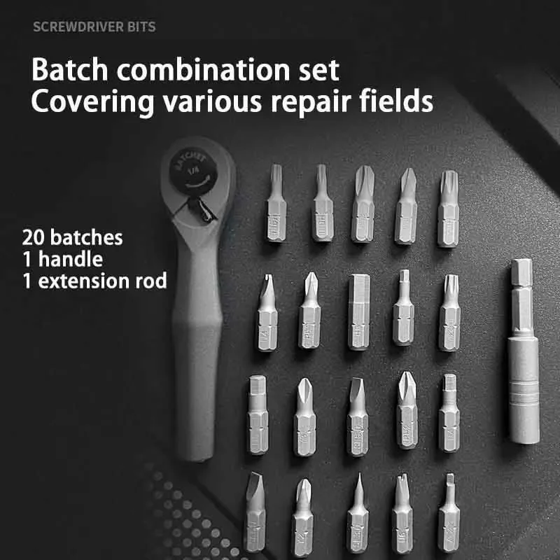 Ratchet Wrench Set 22 in 1 Multifunctional Right Angle Screwdriver Kit Small Mini Ratcheting Screwdriver Combination Set