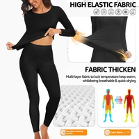 Ensembles de sous-vêtements thermiques pour femmes, caleçons longs avec doublure en polyester, chaleur d'hiver pour le ski et l'humidité froide 3