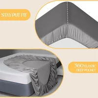 Drap-housse en coton égyptien biologique 1000TC doux, taille double/queen, avec bande élastique, pour matelas 90/120/150/180/200 4