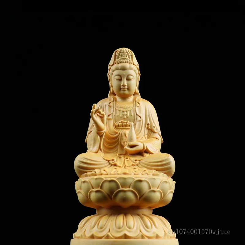 

Статуя из самшитов Гуаньинь Бодхисаттвы Поклонения Бытовые украшения для офиса Украшения Avalokitesvara, скульптура, изделия ручной работы, 1 шт.