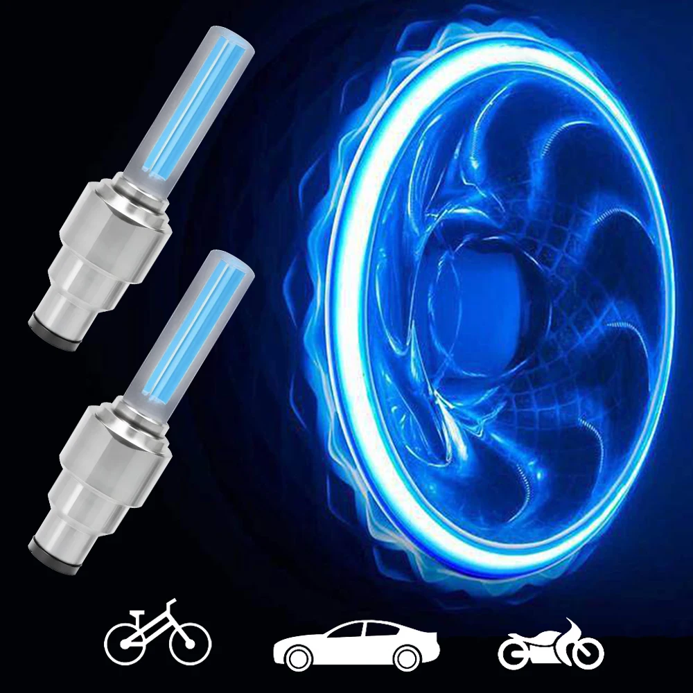 

2PCS Motion Sensor with Battery LED Neon General Motors Motorcycle Bicycle Tire Valve Cap Decorative Flash Strip Hub Accessories