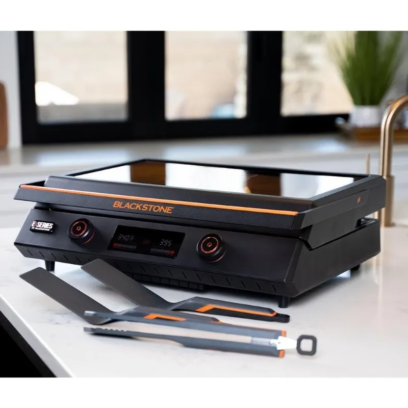 22-Inch Electric Griddle - 1200W Non Stick Ceramic Titanium Coated Stainless Steel Tabletop Griddle with EZ-Touch Control Dial 3