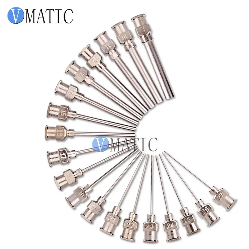 12 Pcs 1 Inch Length 27G Blunt Stainless Steel Dispensing Glue Dispenser Syringe Needle Tips