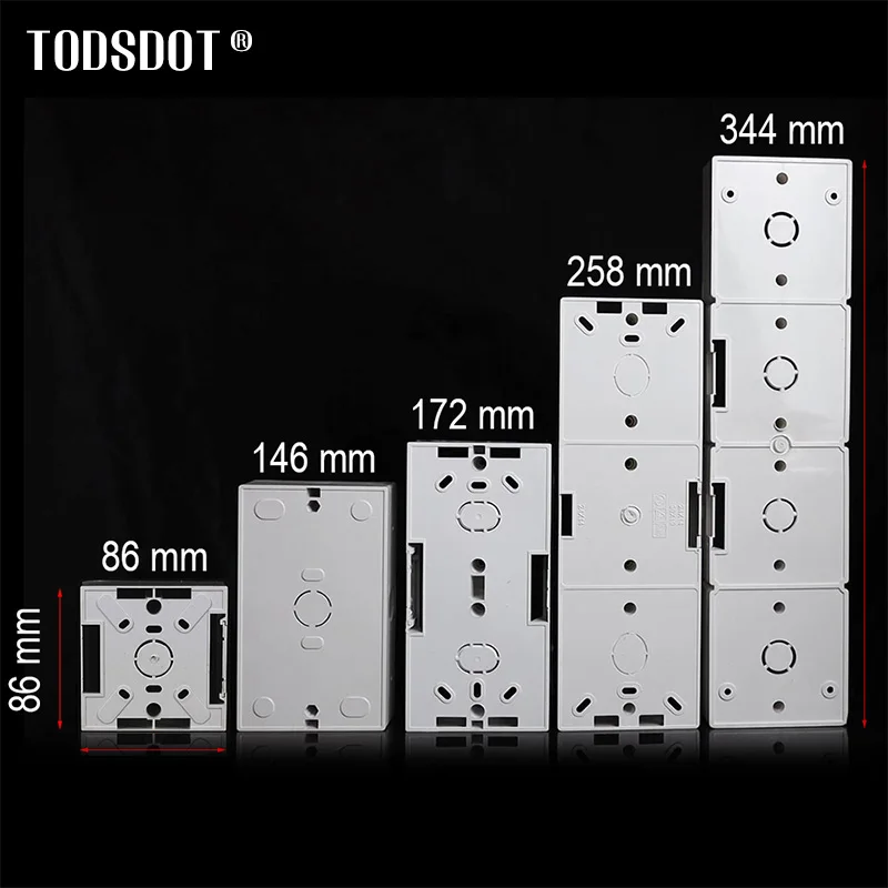 146 x 86 x 40 mm Wall Surface Mount Switch Socket Box Compact Dual Frame Wall Surface Junction Box