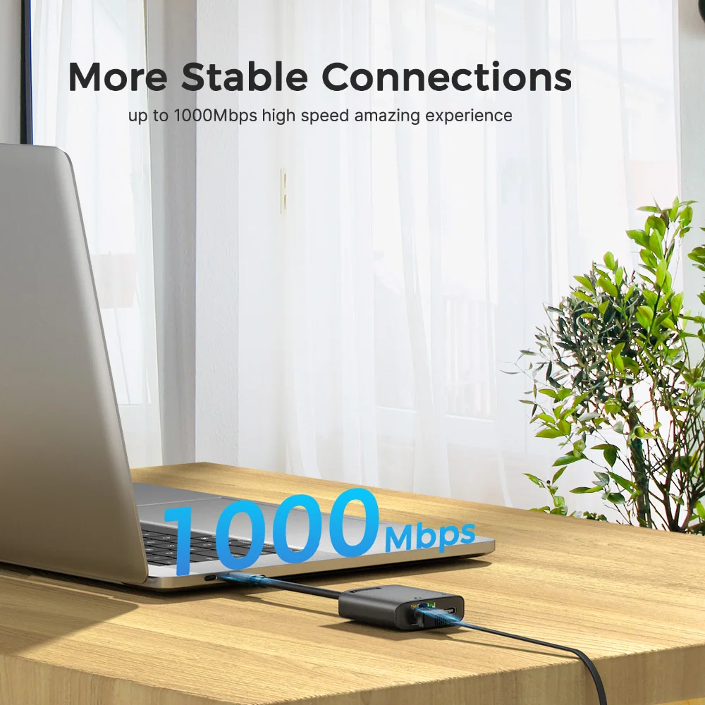 Lemorele USB Ethernet Adapter USB3.0 1000Mbps USB to RJ45 Network Card for Laptop Xiaomi Mi Box S Nintendo Switch PC Internet US