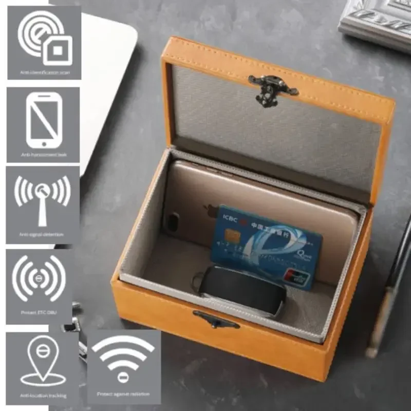 Car Keyless Signal Blocker Box Anti Theft Key Fob Protector Radiation-proof Mobile Phone Faraday Box