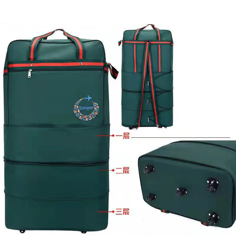 thumbnail image 1 of Maleta retráctil de gran capacidad, bolsa de equipaje de viaje dura, plegable con ruedas universales, novedad de 2024, 1 of 4