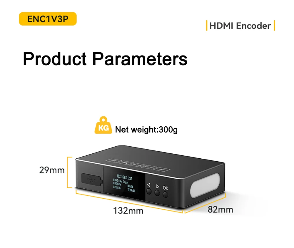 Link Pi ENC1V3P Video Codec 4K30 HDMI Encoding NDI Decoding Built-in Tally Suppo