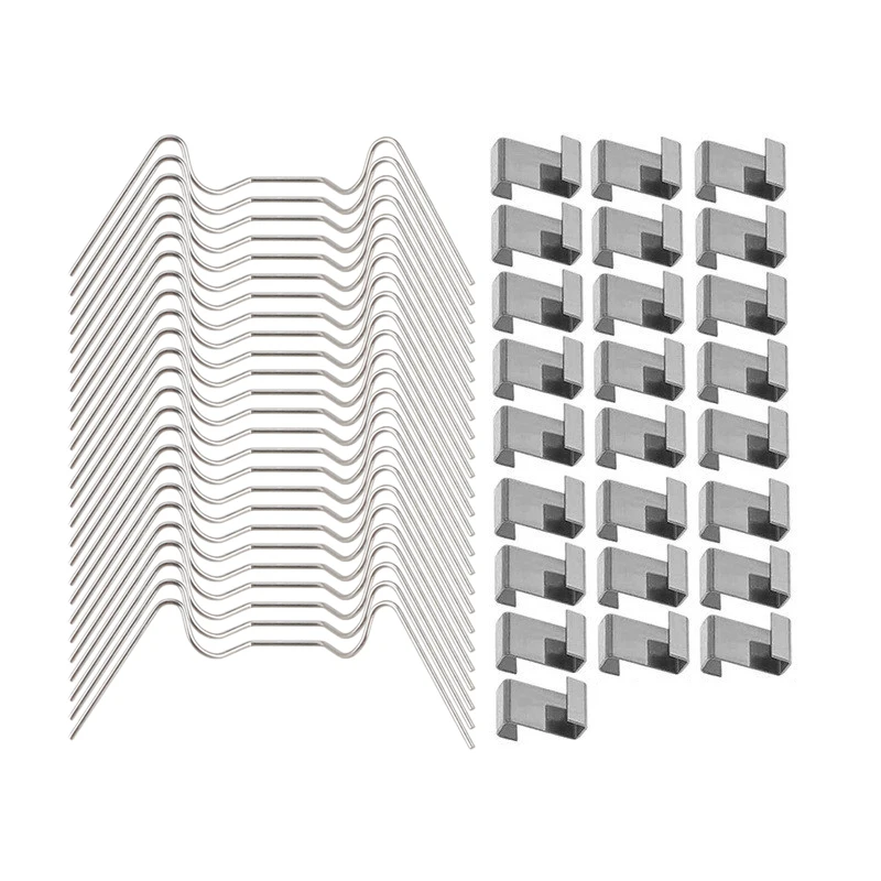 50Pcs Greenhouse Glazing Glass Clamps Pane Z-Type And W-wire Clips Stainless Steel Overlap Fixing Replacement Greenhouse Tools