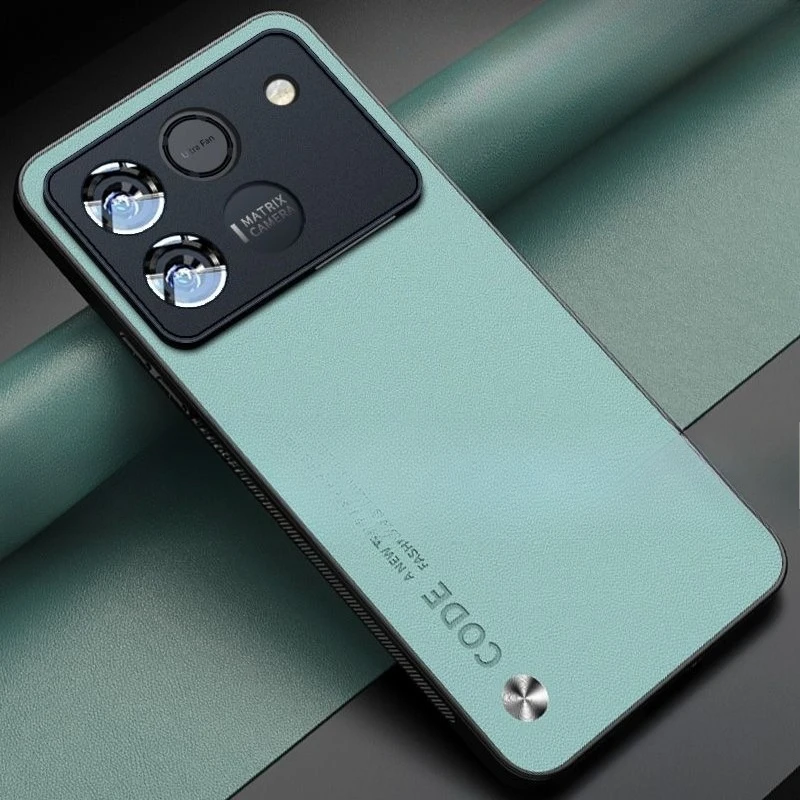 Minimalist Shockproof Leather Cover - Fingerprint-Resistant, Skin-Friendly Case