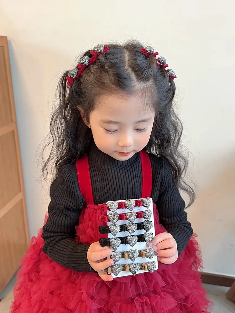 Children's New Year's hairpin forehead bangs love braided Baby headdress headwear Girls kids Women Hair Accessories