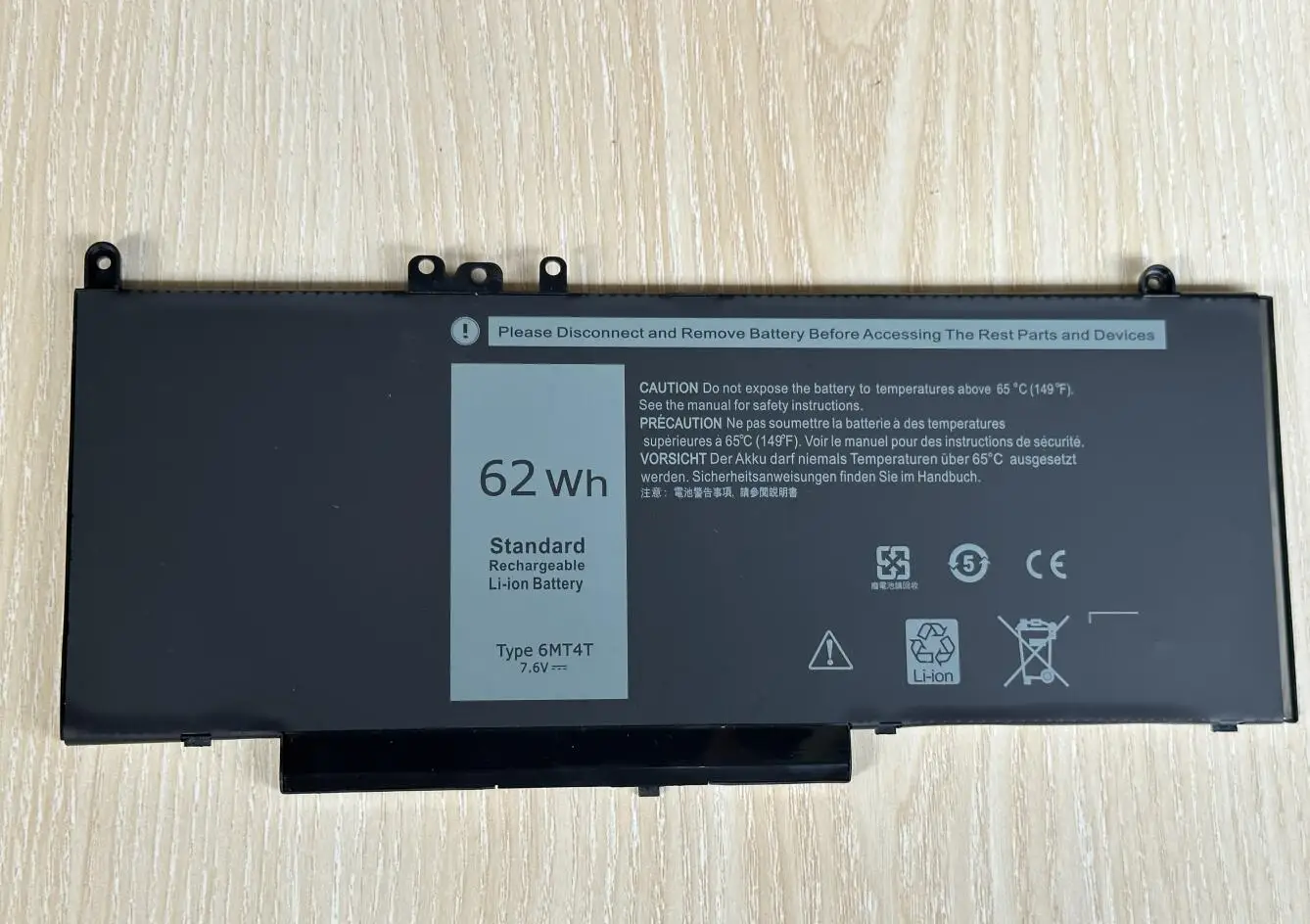 Bateria do Portátil 6mt4t 7.6v 62wh para Dell Latitude E5470 E5570 14 5470 15 5570 para Dell Precisão 15 3510 M3510 Novo - Imagem 2