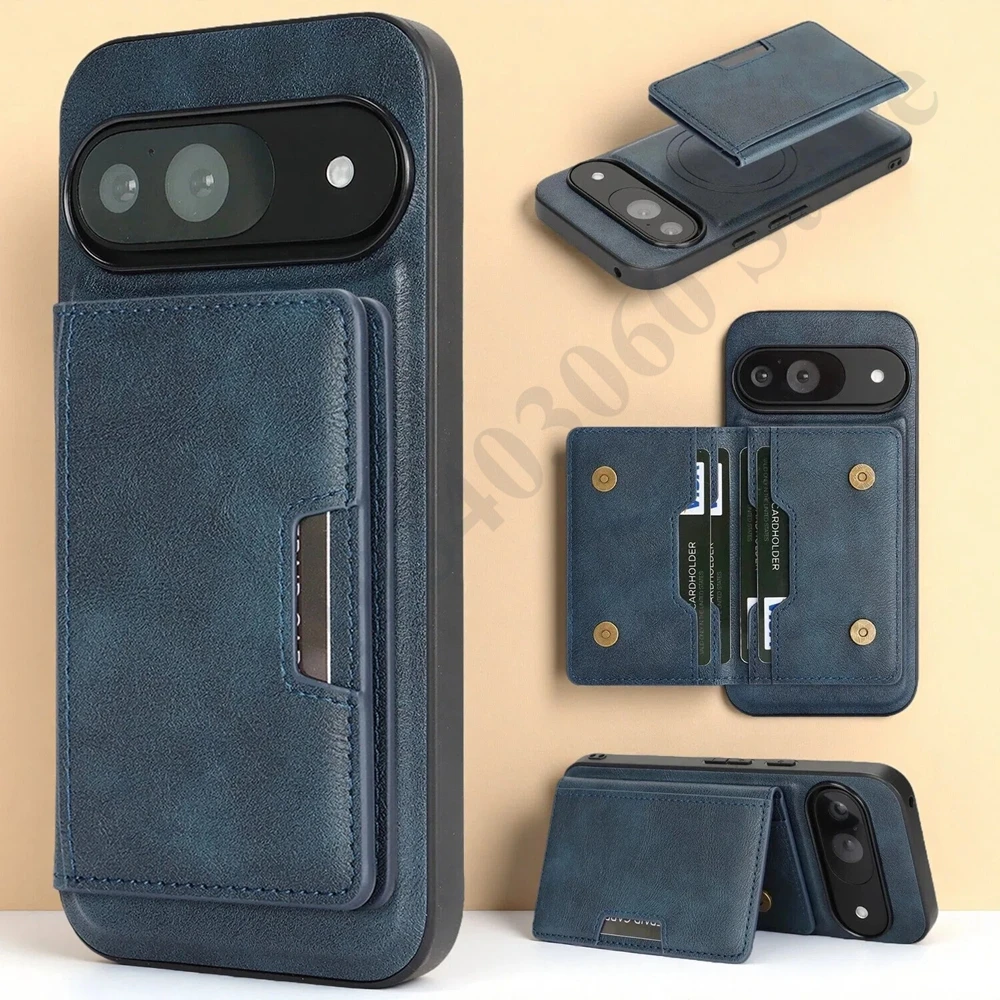 Premium 2-in-1 Leather Phone Case with Magnetic Wireless Charging & Card Slots