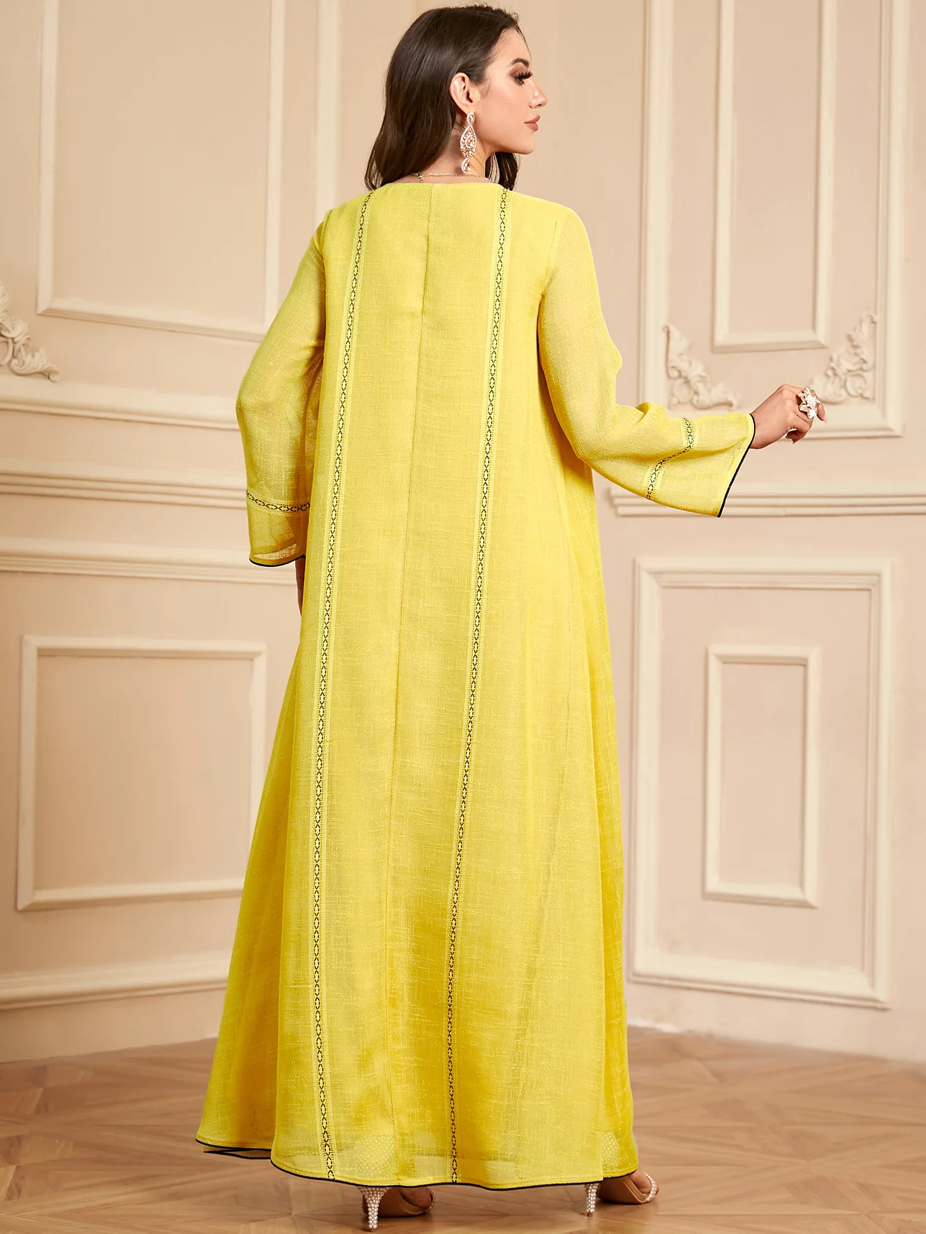 فستان رمضان المغرب المطرز للنساء فساتين الحفلات الإسلامية عبايات جلابية دبي عيد الإسلام فيستدوس السعودية رداء طويل