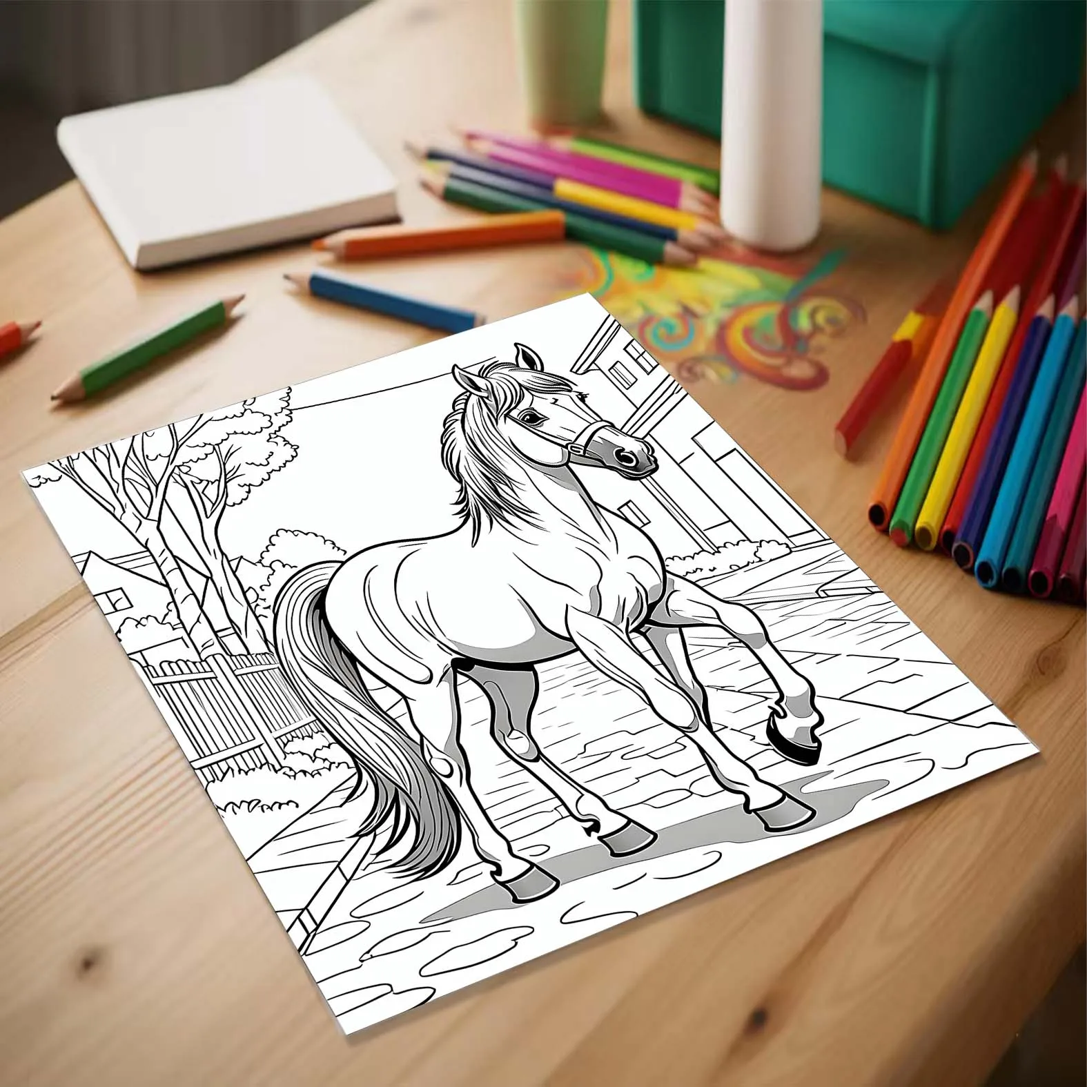 Beautiful Horse Coloring Ideas Theme Colouring Book 24 Pages Hand Painted Coloring Books Soothing Stress For Adult Picture Book 5