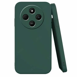 Liquid Silicone Shockproof Soft TPU Phone Case - Protective Bumper Cover (Black) for Poco C75 (Black Green)